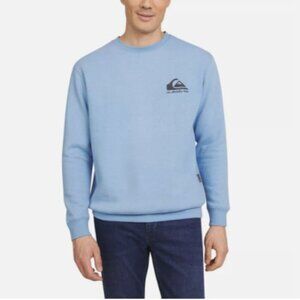 NWOT Quiksilver Mens M Light Blue Crewneck Sweatshirt Cotton Polyester Blend
